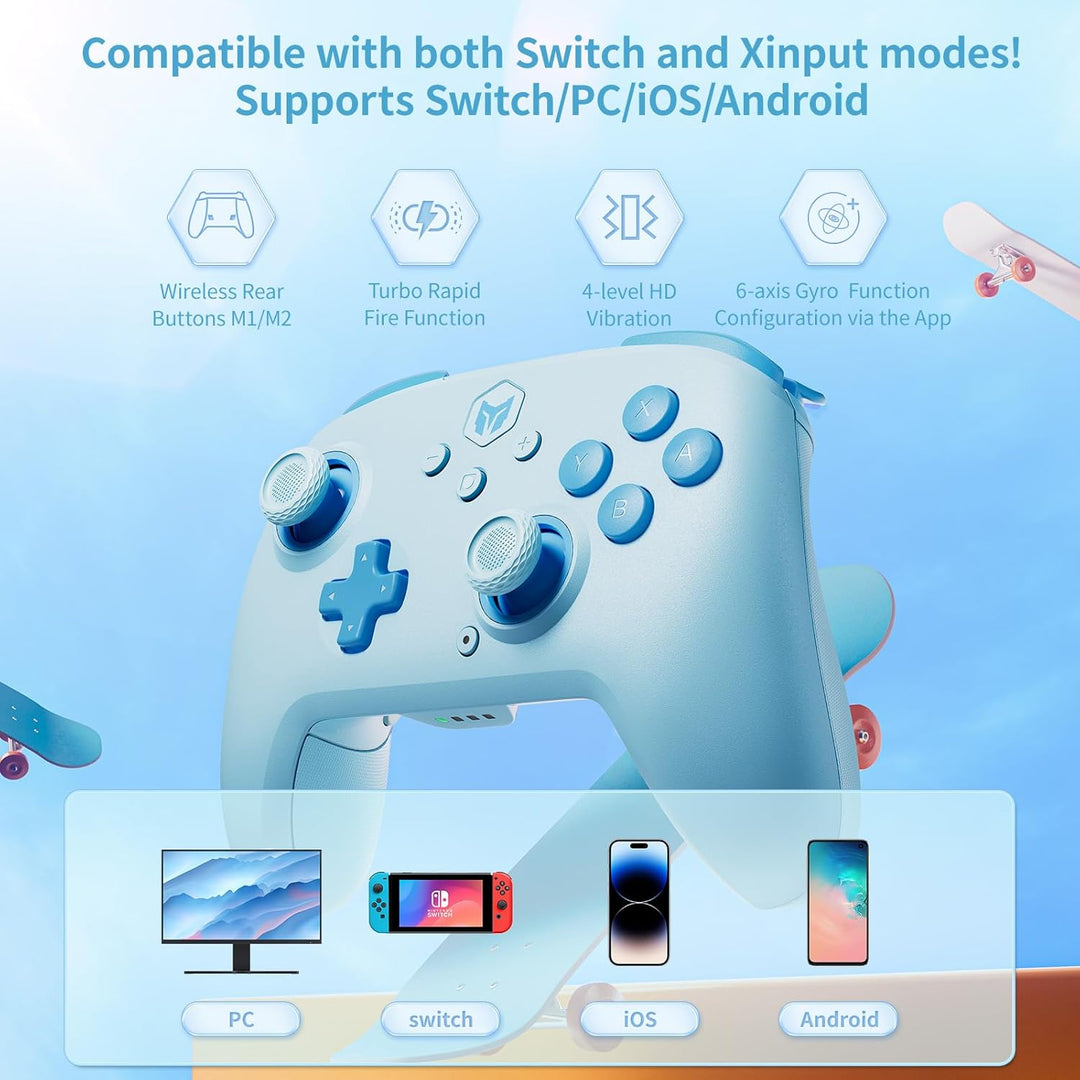 BIGBIG WON Wireless Controller Für PC, 6-Achsen-Gyroskop, Dual Shock, 128-stufige Makroprogrammierun