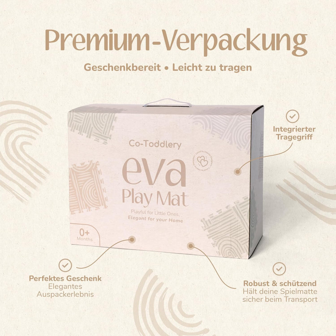 Puzzlematte Baby – Premium Krabbelmatte Baby aus EVA Schaum, Kinderteppich im zeitlosen Design, ruts