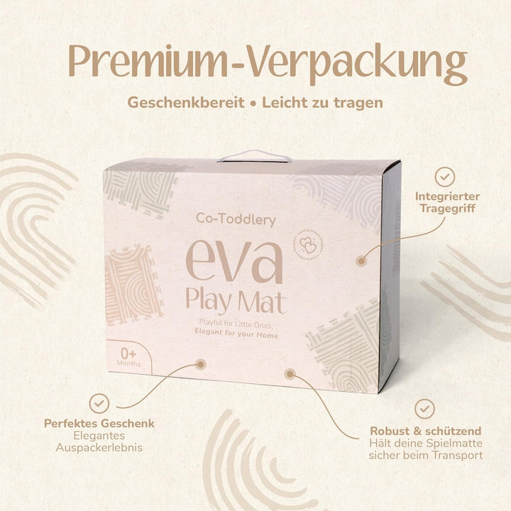 Puzzlematte Baby – Premium Krabbelmatte Baby aus EVA Schaum, Kinderteppich im zeitlosen Design, ruts