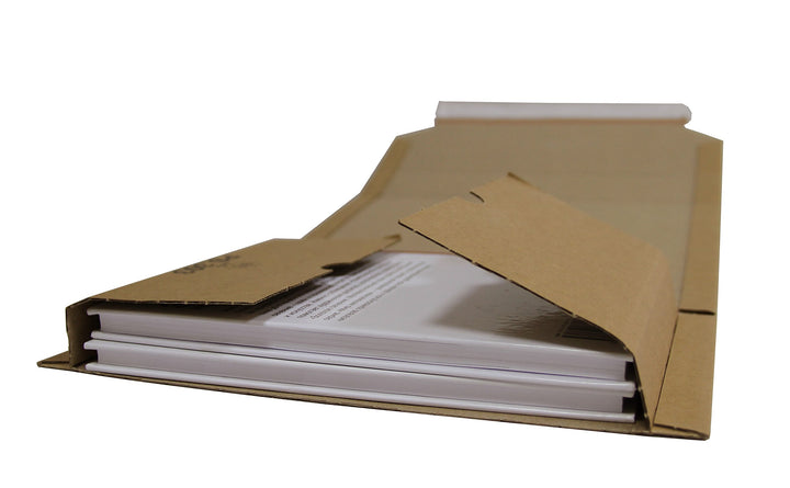 Universal Wickelverpackungen für DIN A4 aus Wellpappe Karton Gr. 302x215x20-75mm (PS.305) (50), 50