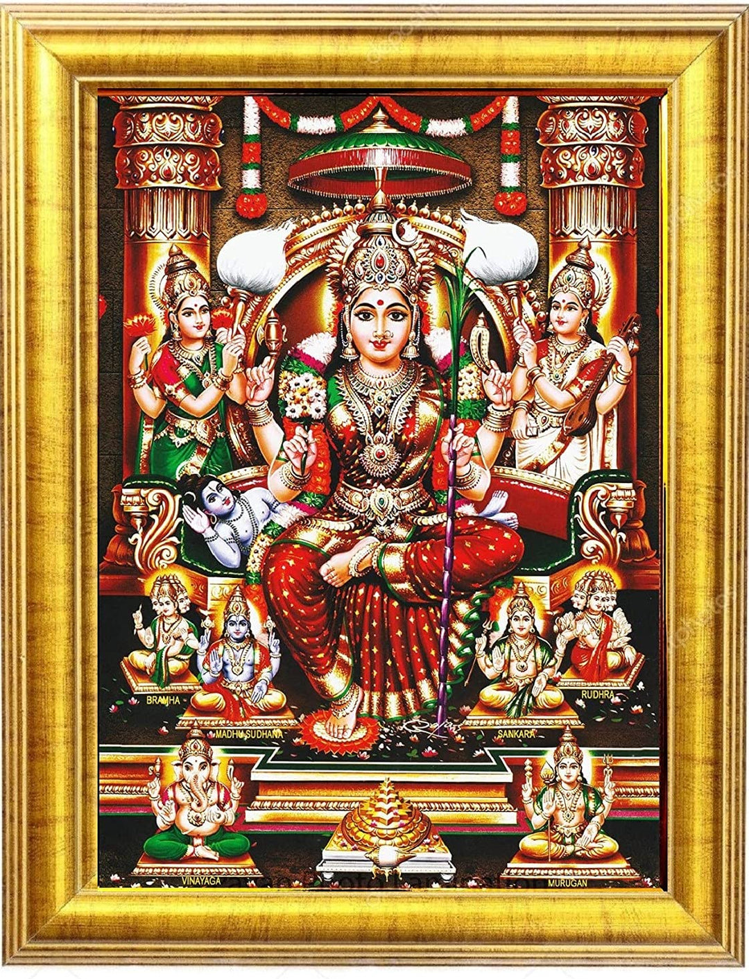 7 Hills Store Sri Lalitha Tripura Sundari Mata-Bilderrahmen, klein, 15,2 x 20,3 cm