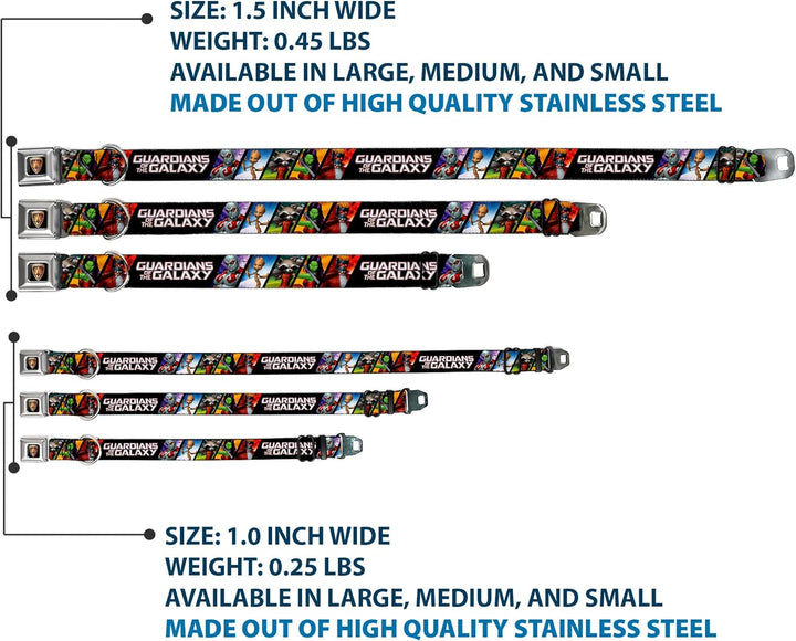 Buckle-Down dc-wmc083-l Sicherheitsgurt Hund Halsband 1" Wide - Fits 9-15" Neck - Small GUARDIANS OF