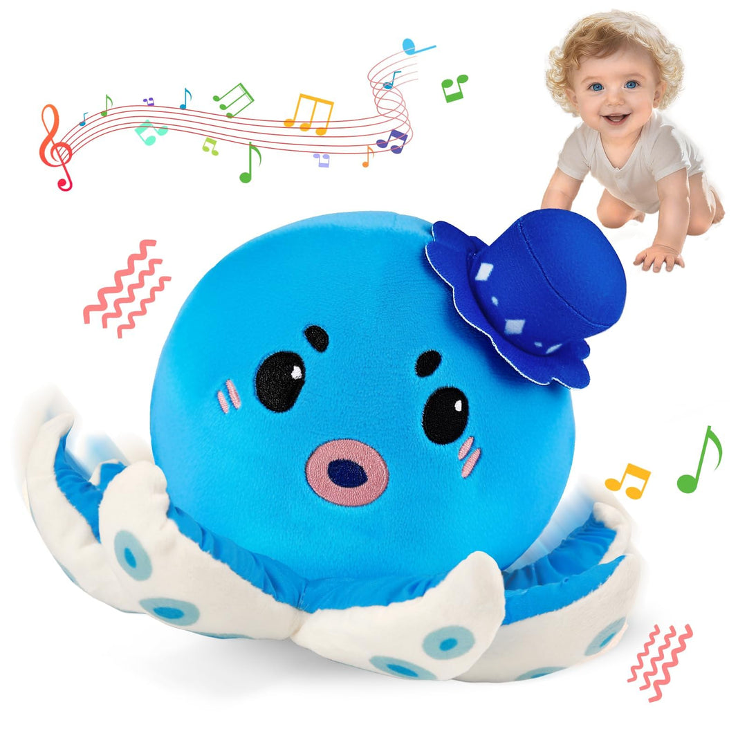 SAIMAND Oktopus Baby Spielzeug 6 7 8 9 10 12 Monate, Interaktive Plüschtiere, Musikalische Spielzeug