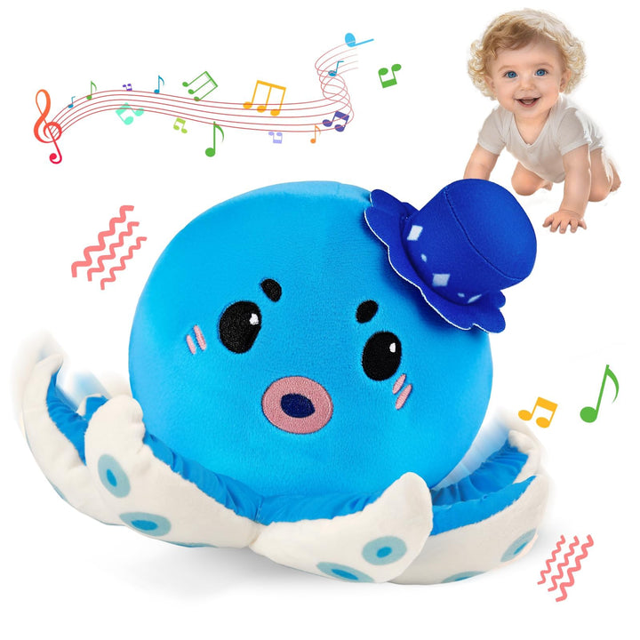 SAIMAND Oktopus Baby Spielzeug 6 7 8 9 10 12 Monate, Interaktive Plüschtiere, Musikalische Spielzeug