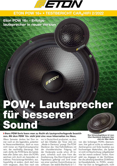 ETON POW 16+ – 16,5 cm / 6,5 Zoll 2-Wege Komponenten System, Auto Lautsprecher Made in Germany, 100