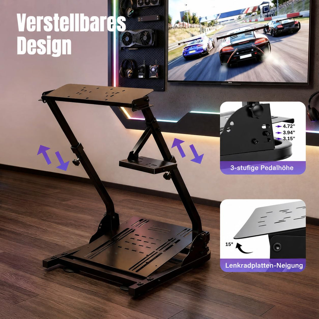 Racing Wheel Stand Lenkradständer, Lenkrad Gaming Wheel, Faltbar Spielsitz Rennsitz Racing Sitz, Höh