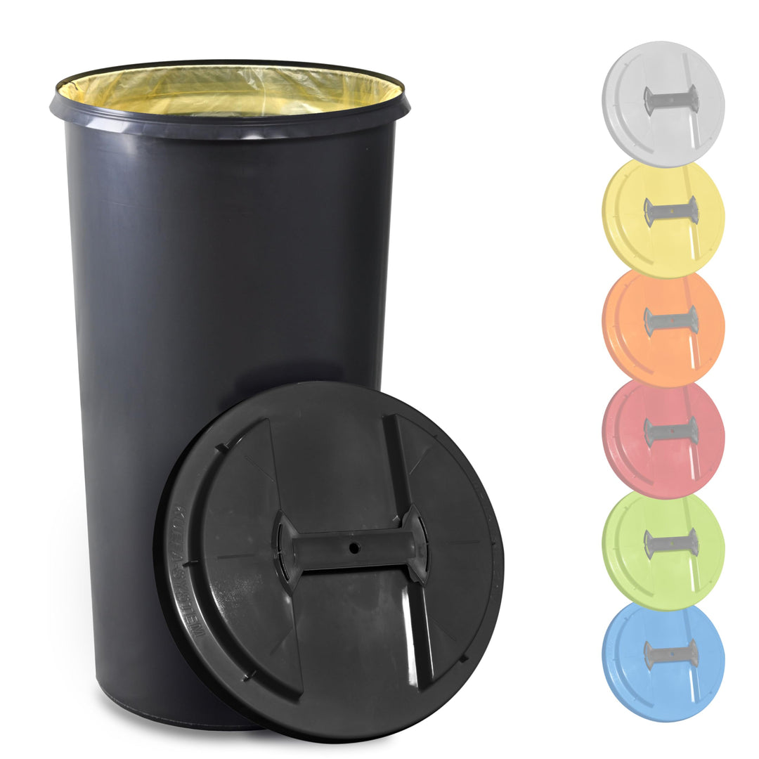 KUEFA BSC 60L Mülleimer, Müllsackständer, Gelber Sack Ständer inkl. Klemm-Ring für Müllbeutel, extra