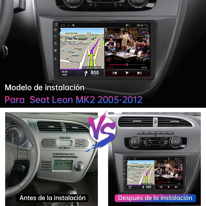 YUNTX Android 12 [4GB+64GB] Radio für Seat Leon MK2 2005-2012-[Eingebautes CarPlay/Android Auto/DSP/