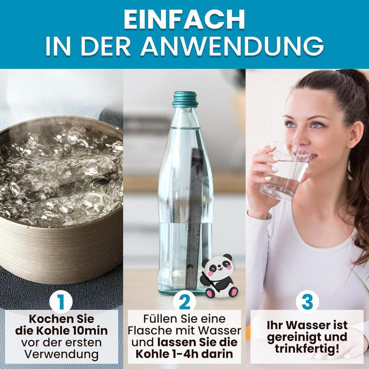 Binchotan Bio 12 x | Takesumi Aktivkohle aus Bambus zur Wasserreinigung | mit unserer Aktivkohle