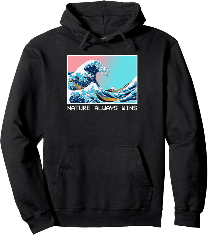 The Great Wave off Kanagawa - Grunge Aesthetic, Ästhetisches Pullover Hoodie
