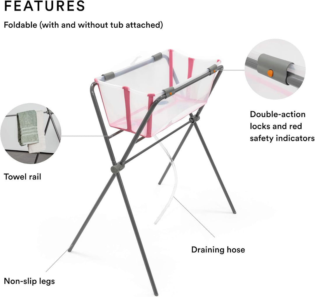 Stokke Flexi Bath Stand, Grey - Passend für Stokke Flexi Bath Faltbare Babywanne - Nicht kompatibel