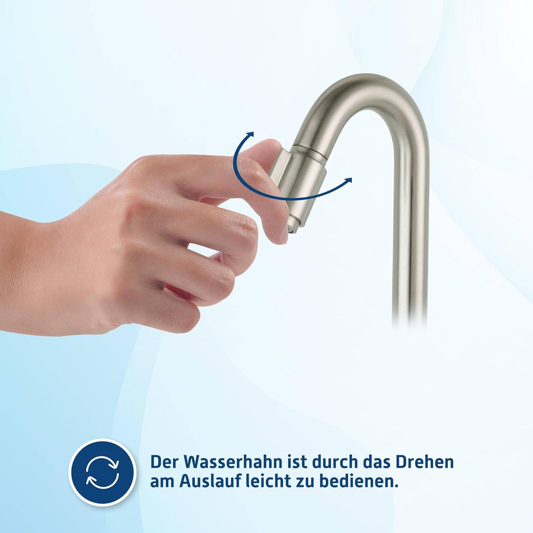 Essential 2.0 Kaltwasserhahn Gäste WC - 19 cm Hoher Waschtischarmatur - Messing - Mit Rosetten - Geb