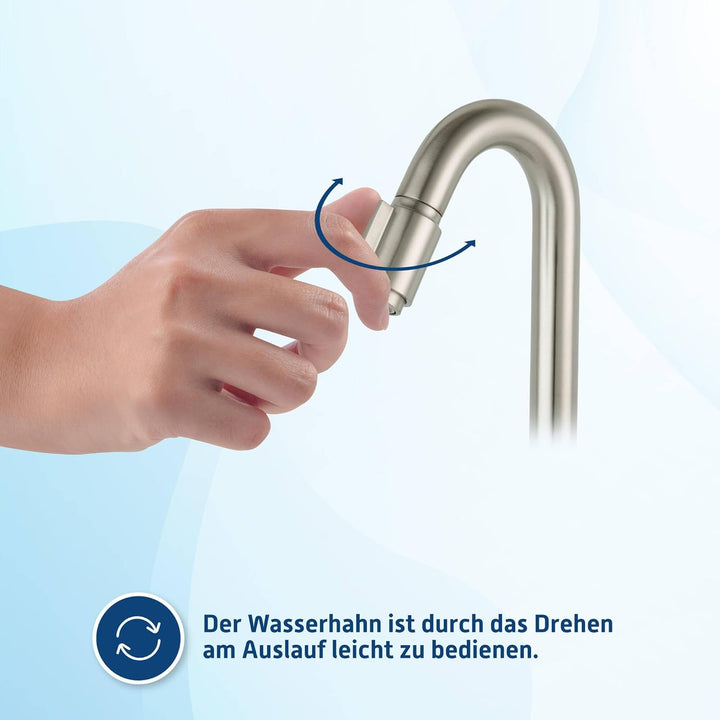 Essential 2.0 Kaltwasserhahn Gäste WC - 19 cm Hoher Waschtischarmatur - Messing - Mit Rosetten - Geb