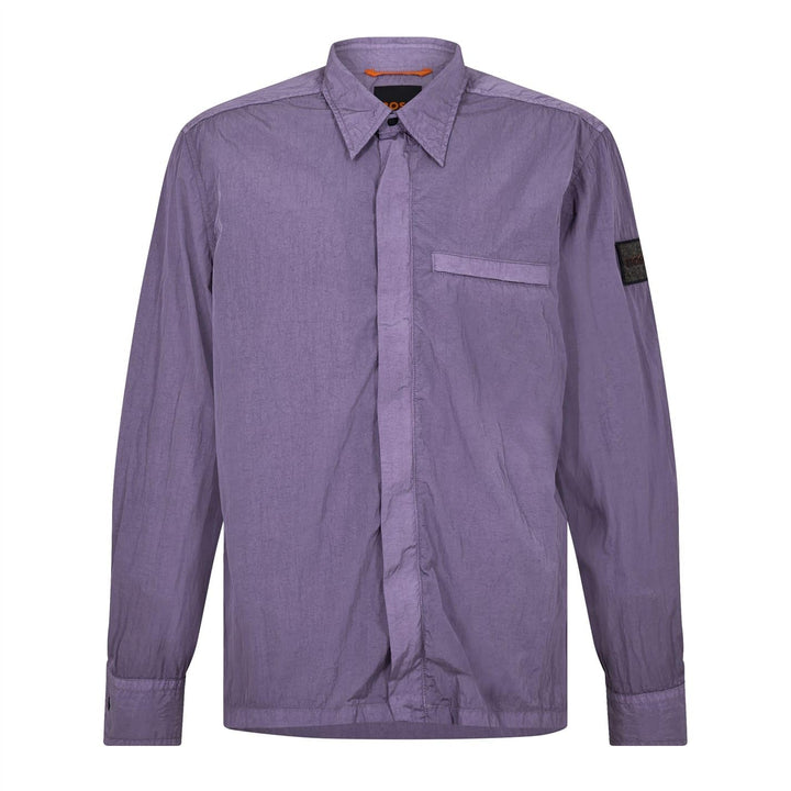 BOSS Herren Laio Oversized Overshirt mit verdecktem Reissverschluss S Medium Purple511, S Medium Pur