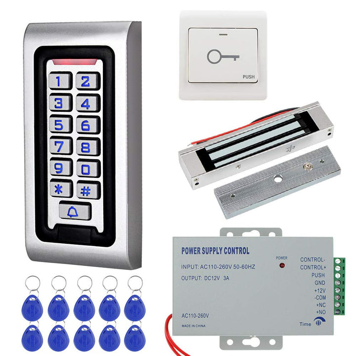 KDL RFID-Zutrittskontrollsystem-Kit wasserdichte Bedientastatur mit 180 kg Elektromagnetverschluss,