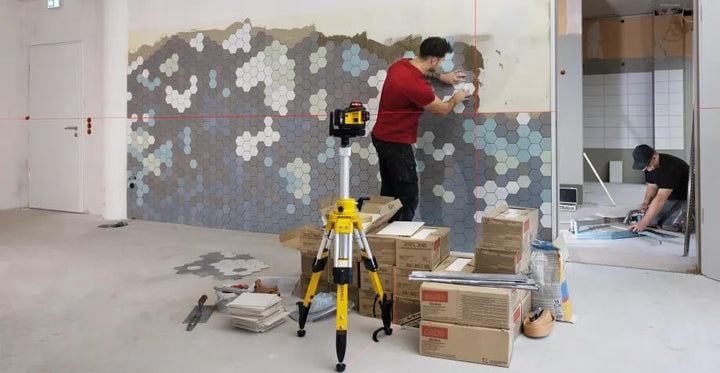 STABILA Kurbelsäulen-Baustativ BST-K-M, für Laser und Nivelliergeräte, Höhe: 69–170 cm, 5/8"-Gewinde