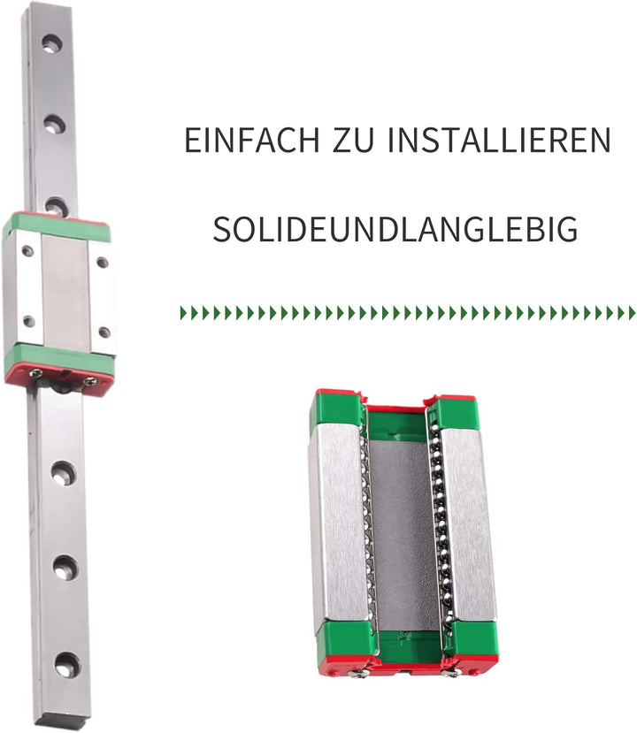 ONLISUM MGN12H Mini Lineare Schienenführung, 350 mm Länge, 12 mm Breite, Linearführung mit Linearfüh