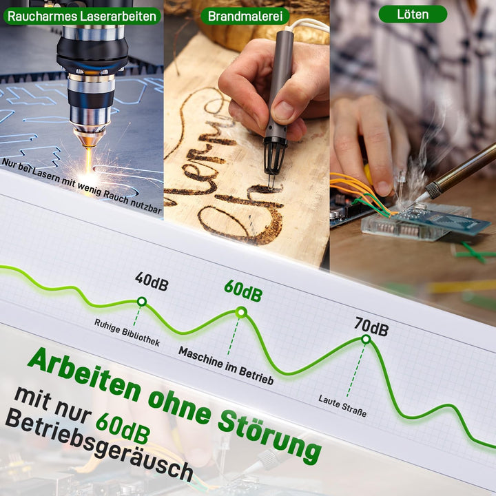 KINGSOM K7 Lötabsaugung mit 2-in-1-Aktivkohlefilter Rauchreinigung Starke Saugleistung Lötrauchabsau