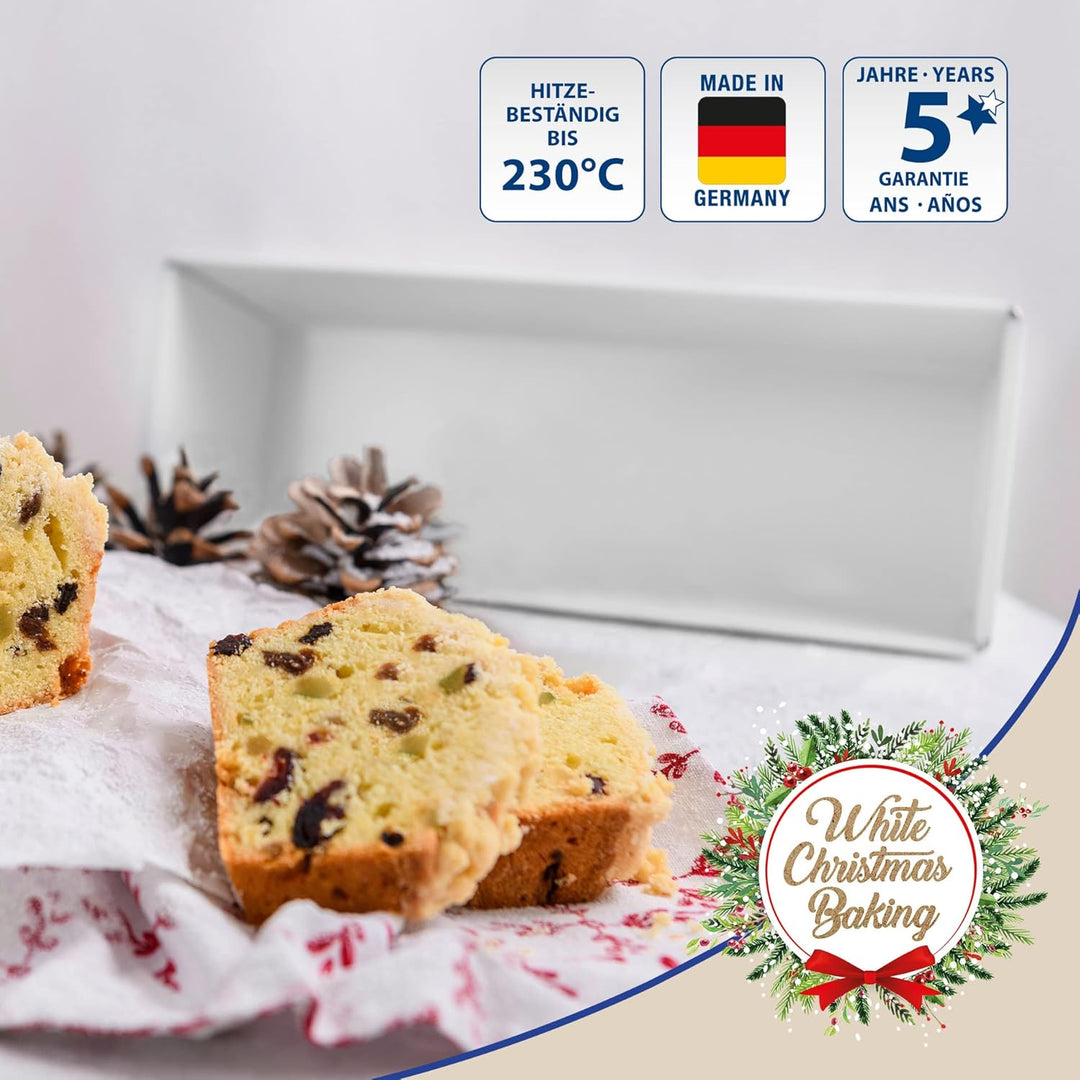 Dr. Oetker Kastenform für Brot und Kuchen – Backform White Christmas Baking – Kastenbackform mit Ant