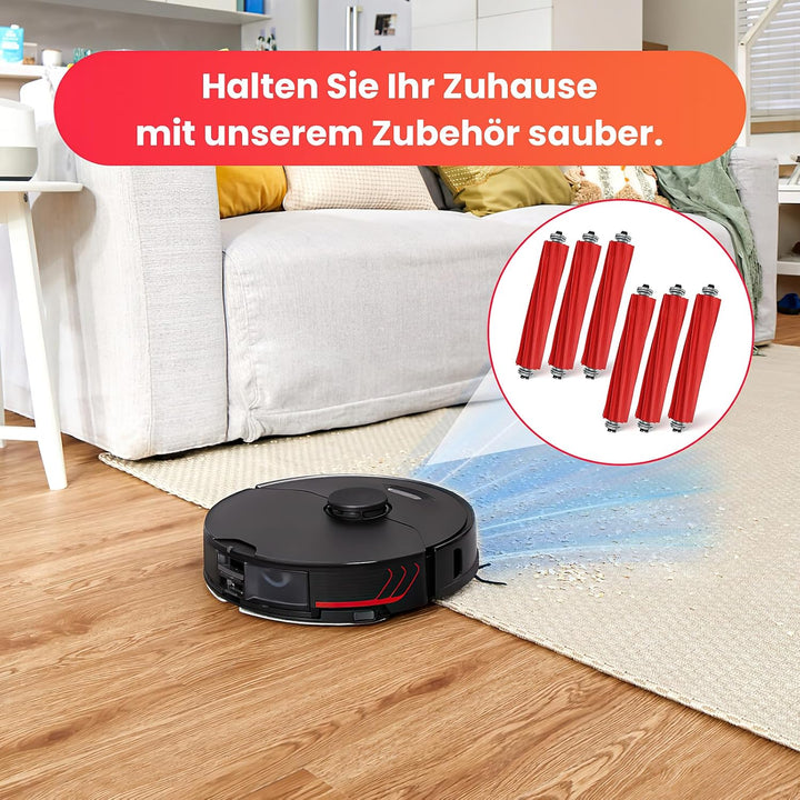 6 Stück Hauptbürste für Roborock S7 / S7 Plus / S7 MaxV / S7 MaxV Plus / S7 MaxV Ultra / Q7 / Q7 Max
