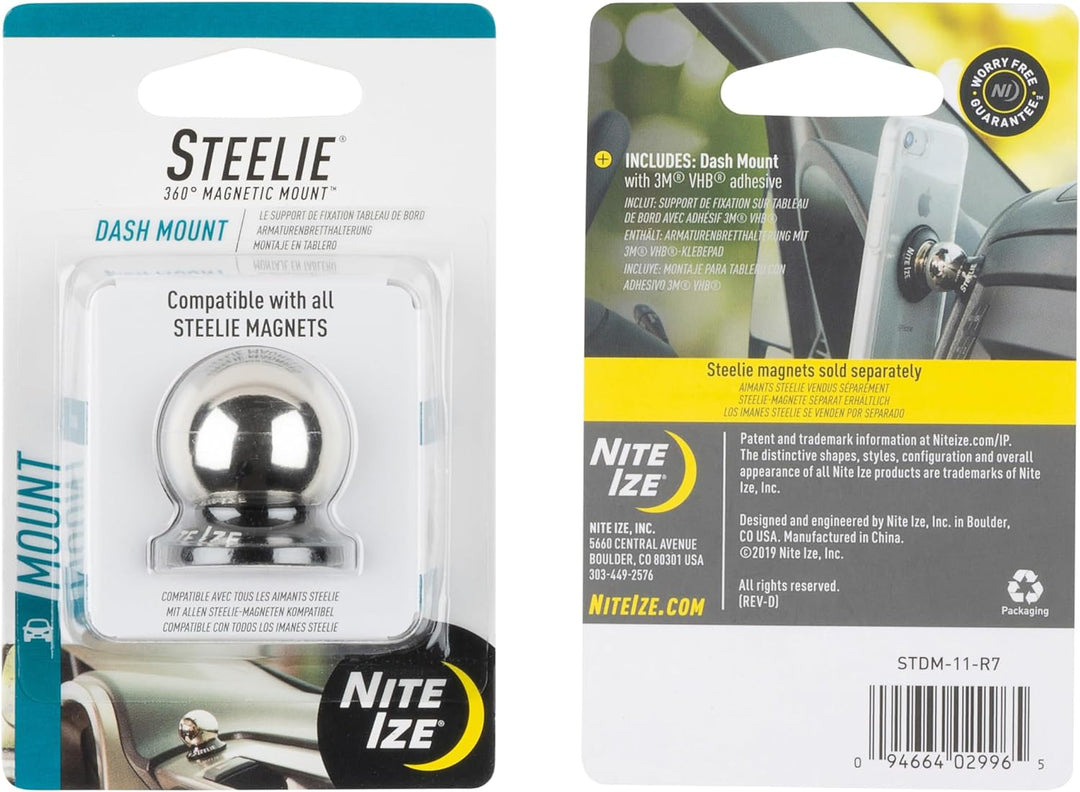 Nite Ize Ize STDM-11-R7 NI-STDM-11-R7 Steelie Kugelhalterung Handy-Kfz-Halterung Magnetbefestigung,