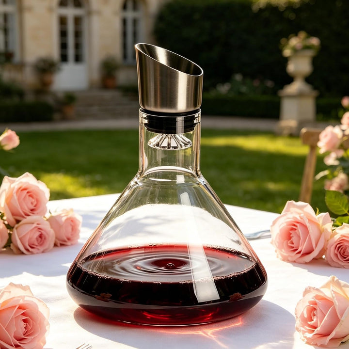 1800ml Wein Dekanter Kristallglas Dekantierer: Wasserfall Design Weinkaraffe Kristallglas, Doppelter
