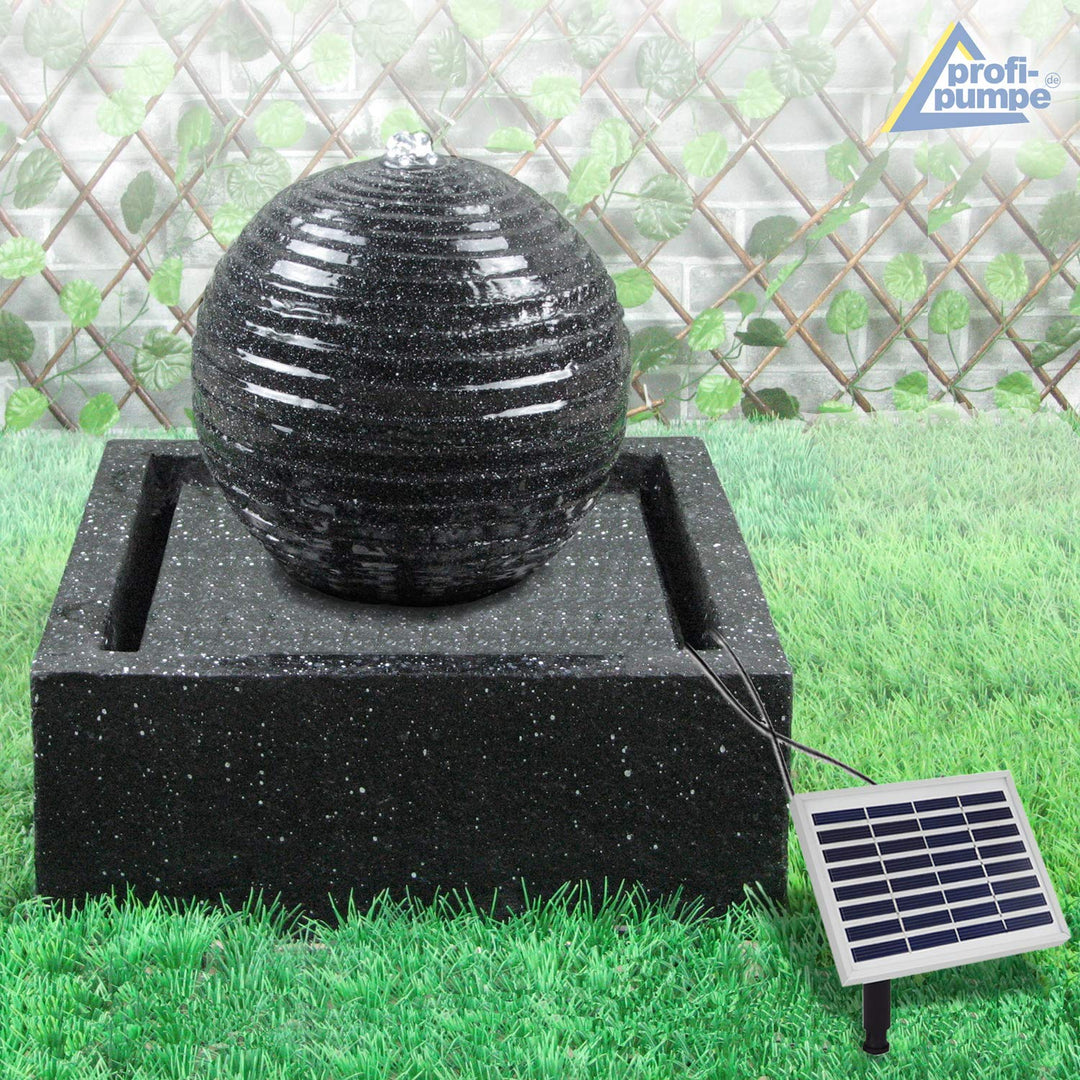 Gartenbrunnen Solarbrunnen Brunnen Vogelbad Wasserfall, Gartendeko mit Pumpe, Wasserspiel für Garten
