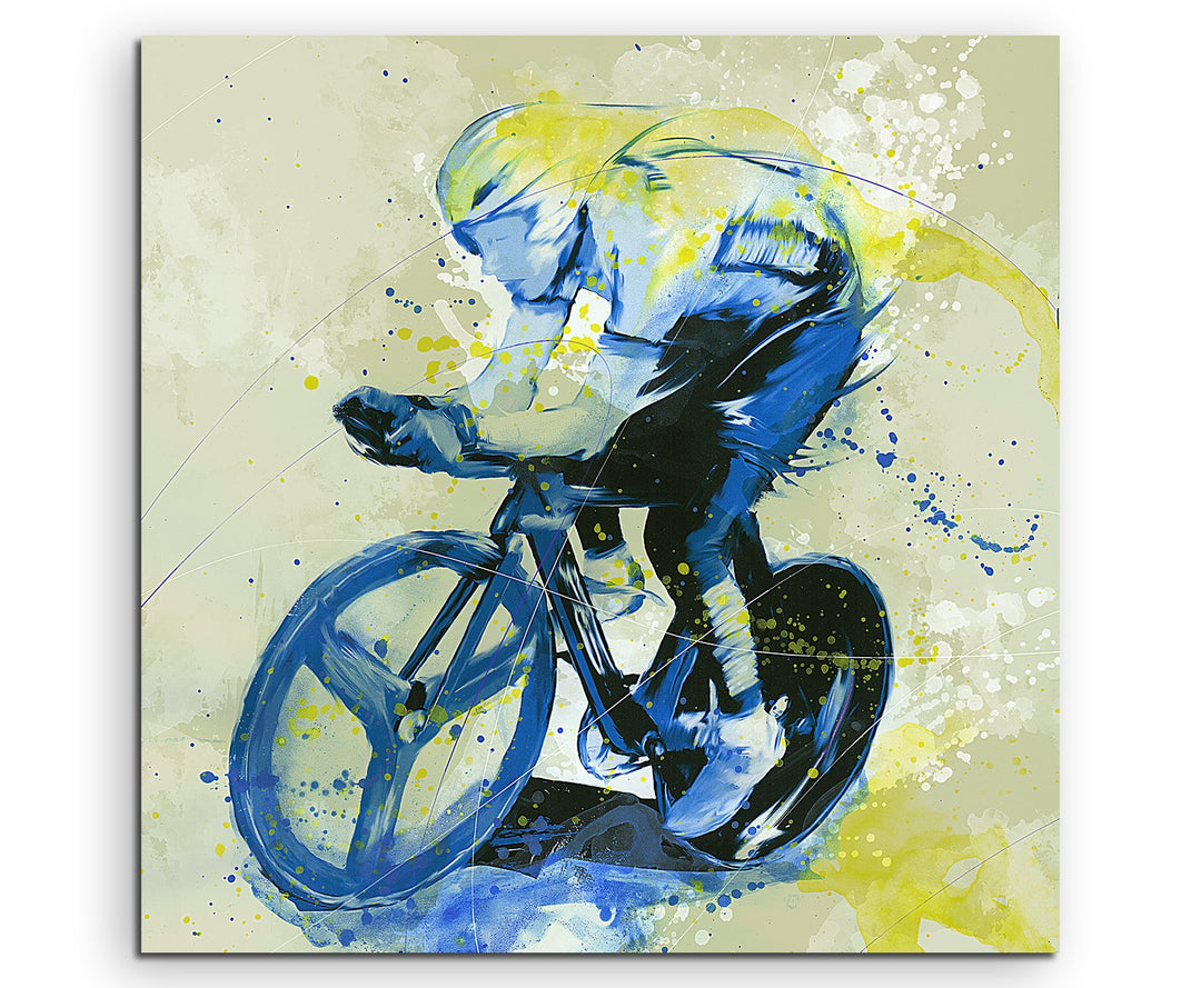 Paul Sinus Art Radsport I 60x60cm SPORTBILDER Splash Art Wandbild Aquarell Art