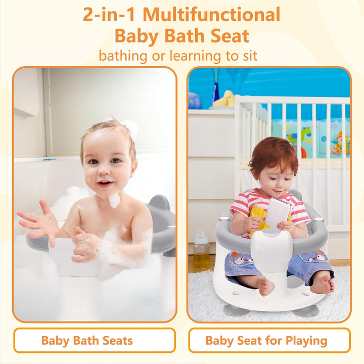 Badewannensitz Baby ab 6-24 monate Badesitz Baby mit 4 Starken Saugnäpfen Ergonomisch Rückenlehne un