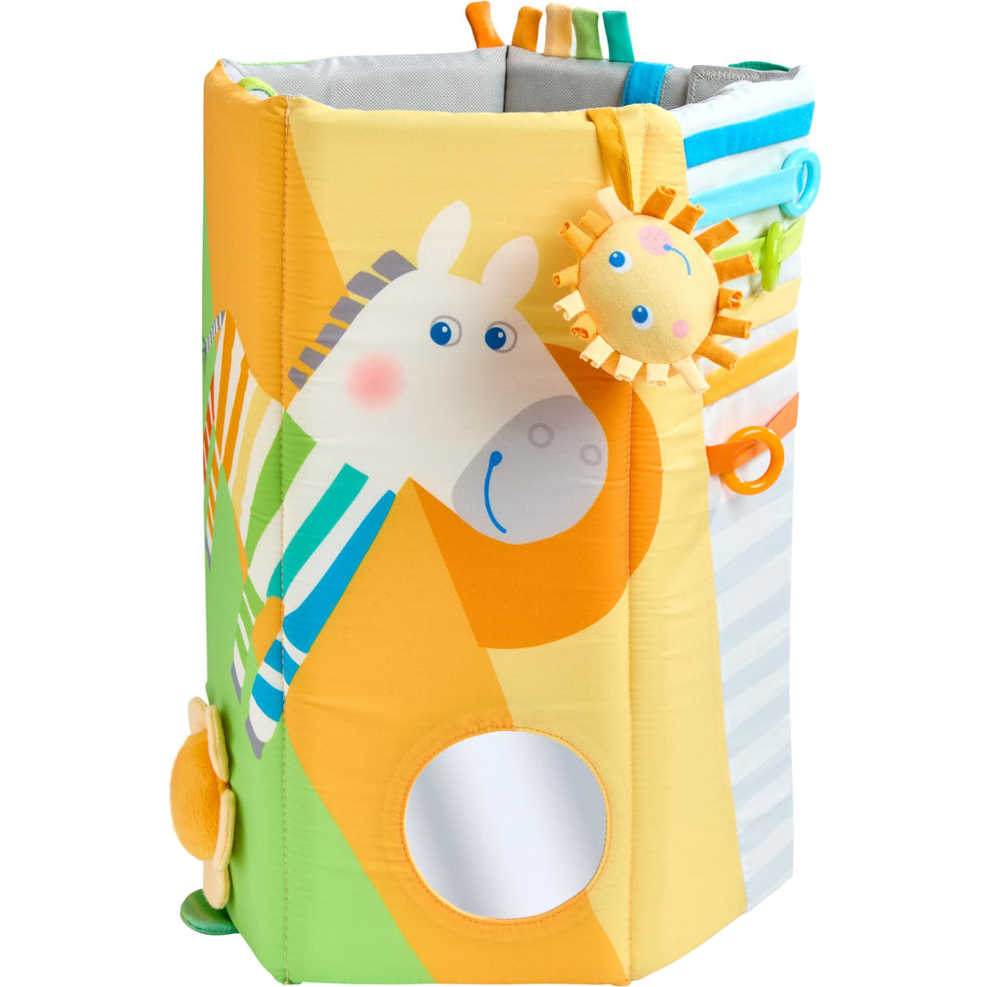 HABA Baby Entdeckerrolle Zebra – Erstes Baby-Spielzeug 4-in-1 Multitalent ab 6 Monaten mit spannende