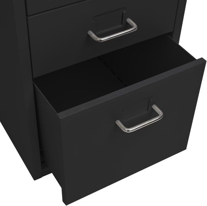 Myheimly Aktenschrank 5 Schubladenmit Rollen Schwarz 28x41x69cm Aktenschrank mit Rollen Rollcontaine