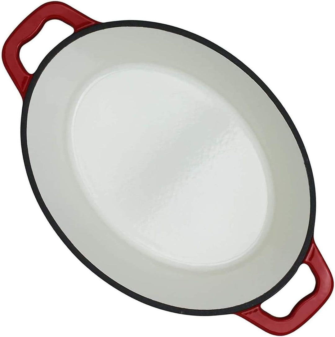 Carl Schmidt Sohn Bräter Xanten Gusseisen Rot Oval mit Deckel, Masse: 27,5cm x 21cm, 070052