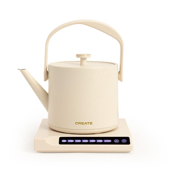 CREATE/HATTORI STUDIO/Elektrischer Wasserkocher 0,5L Weiss/Warmhalten, Sicherheitssystem, Thermostat
