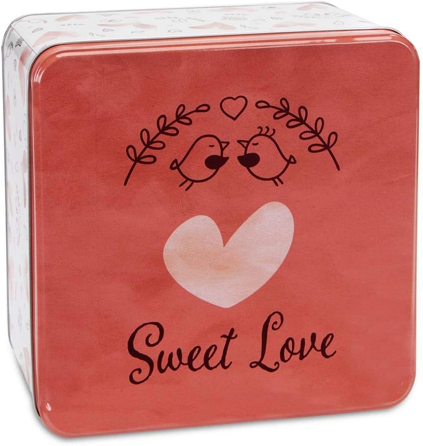 Städter 710153 Sweet Love Gebäckdose, Weissblech, 21 x 21 cm