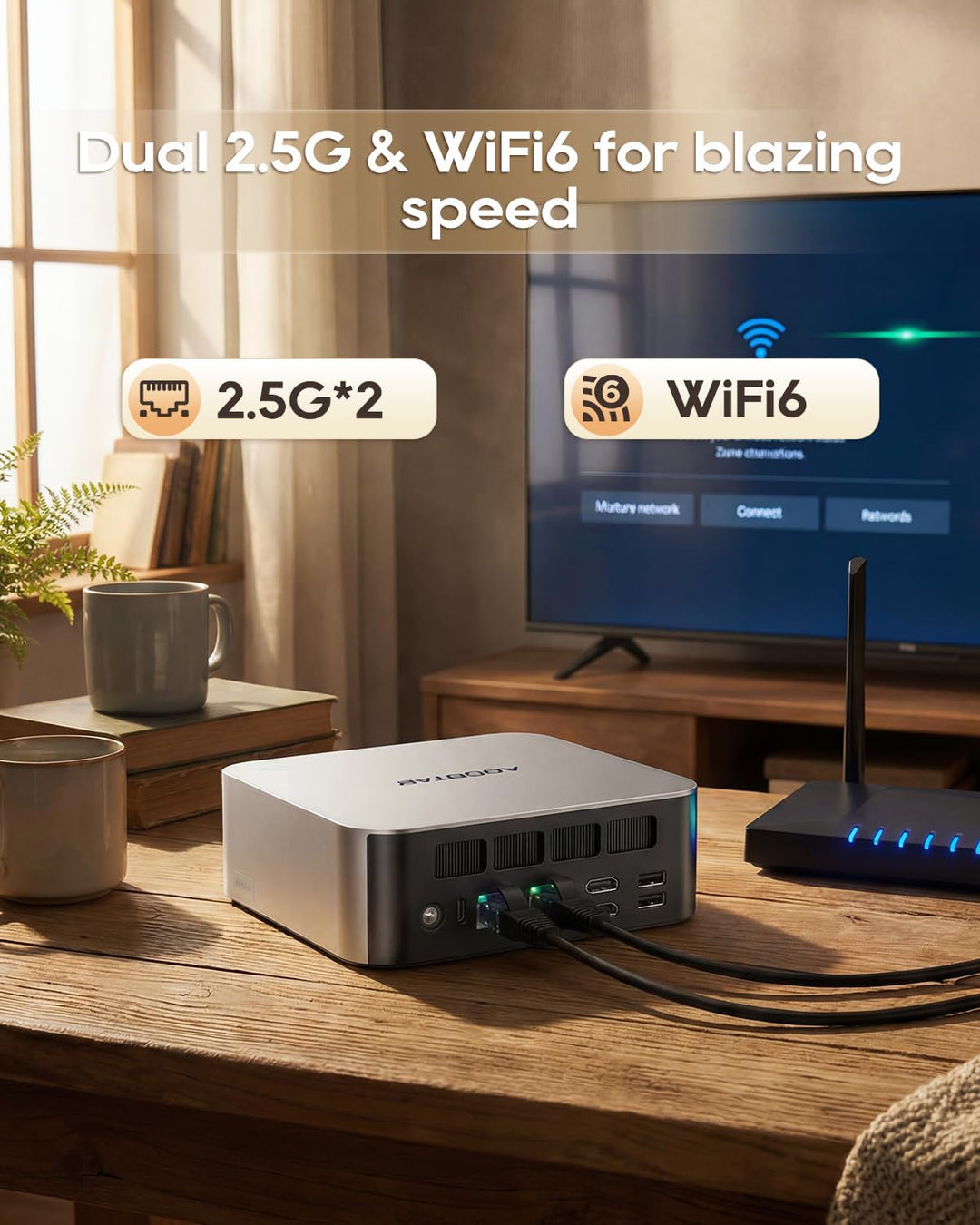 AOOSTAR MACO Mini PC Ryzen 7 H 255(bis zu 4,9GHz), 24GB DDR5 RAM 1TB M.2 SSD, Mini Desktop Computer