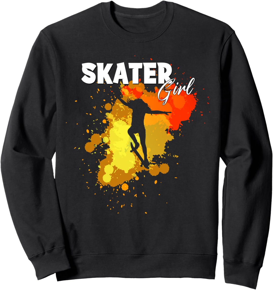 Skater Girl Skateboard Mädchen Retro Skateboarding Sweatshirt