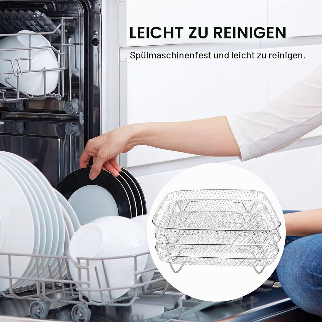 Pyatofyy Airfryer Rack, Square Dreischichtiges Luftfritteusen-dörrgestell, Heissluftfritteuse Airfry