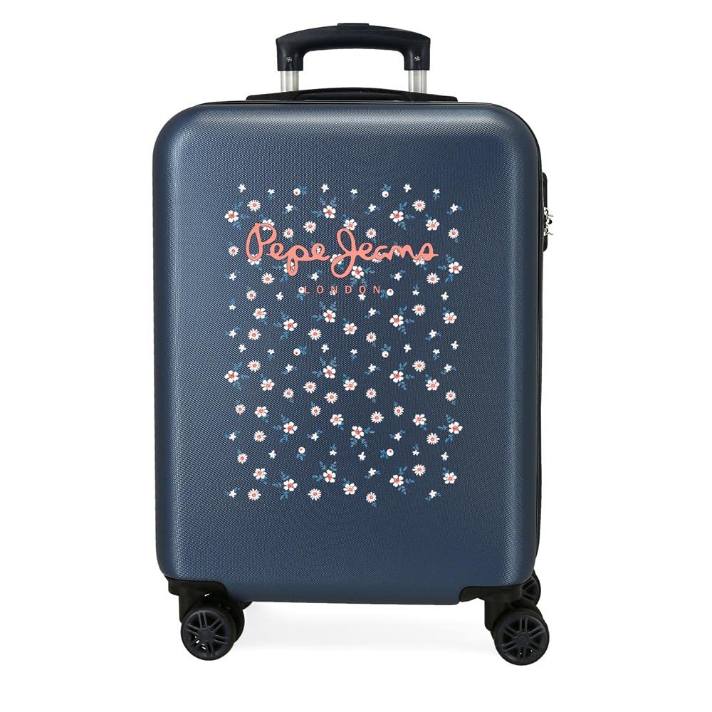 Pepe Jeans Leslie Kabinentrolley, blau, 38 x 55 x 20 cm, Hartplastik, seitlicher Kombinationsverschl