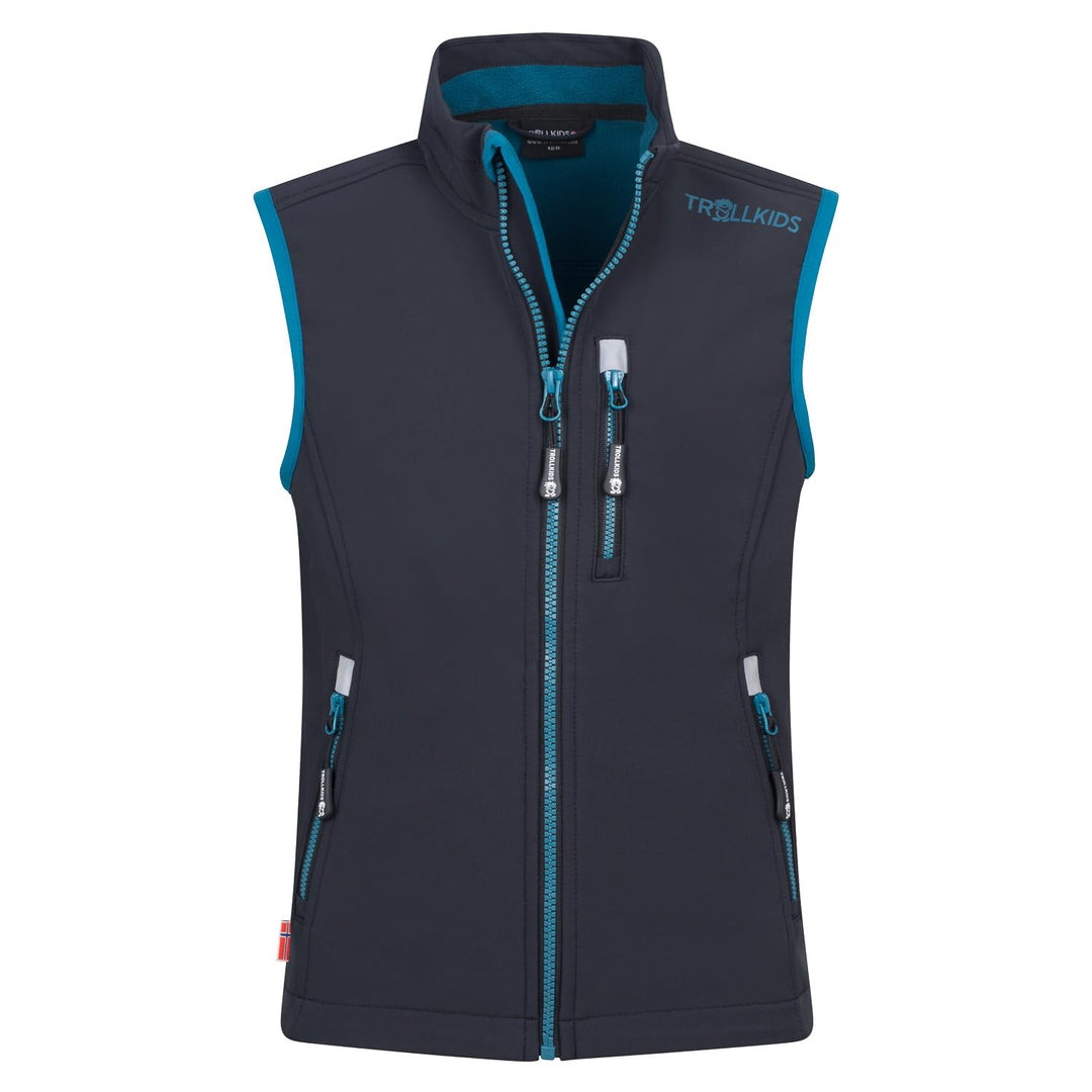 Trollkids Kids Trollfjord Vest Standard 92 black/petrol, Standard 92 black/petrol