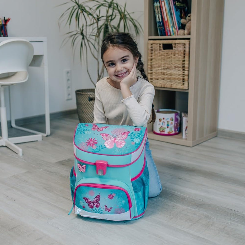 Familando Mädchen Schulranzen 1. Klasse · Scooli Campus Fit Schultasche · ergonomisch & leicht · Kin