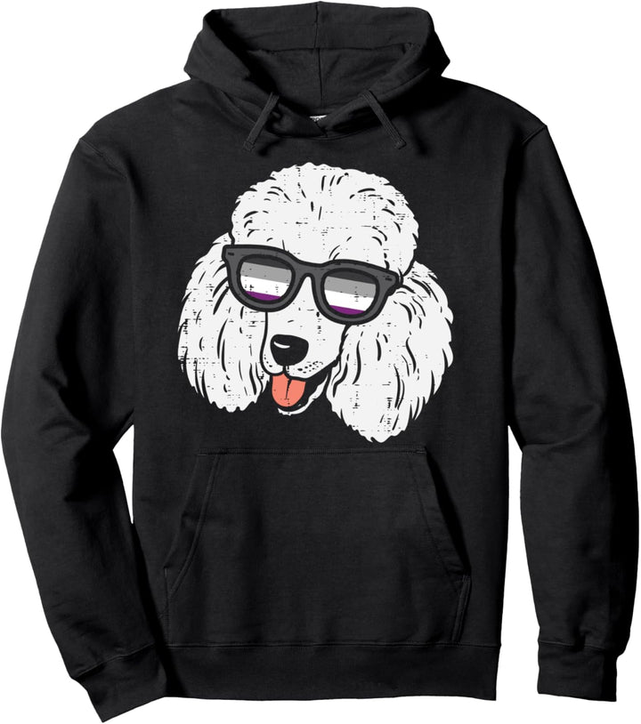 Poodle Dog LGBTQ Asexual Flag Ace Pride Ally Dog Lover Men Pullover Hoodie