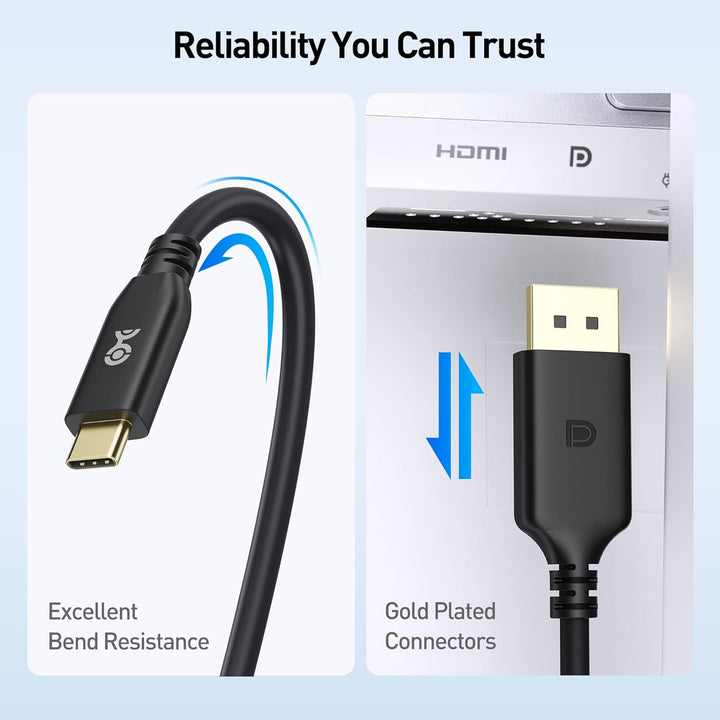 Cable Matters [VESA-zertifiziert] 40 Gbps USB C DisplayPort 2.1 Kabel 1 m, unterstützt DP40, 8K@120H