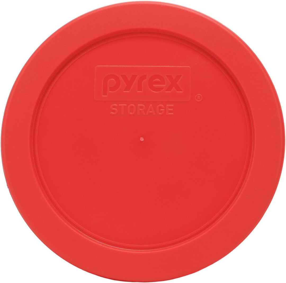 Pyrex 7200-PC Red 2 Cup Round Plastic Storage Lid - 2 Pack, 2