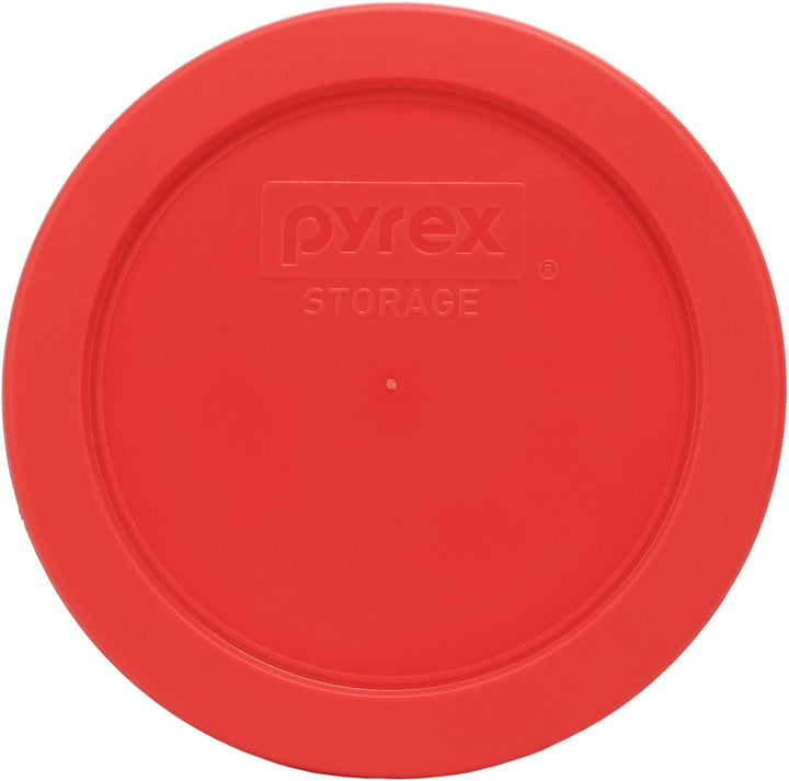 Pyrex 7200-PC Red 2 Cup Round Plastic Storage Lid - 2 Pack, 2