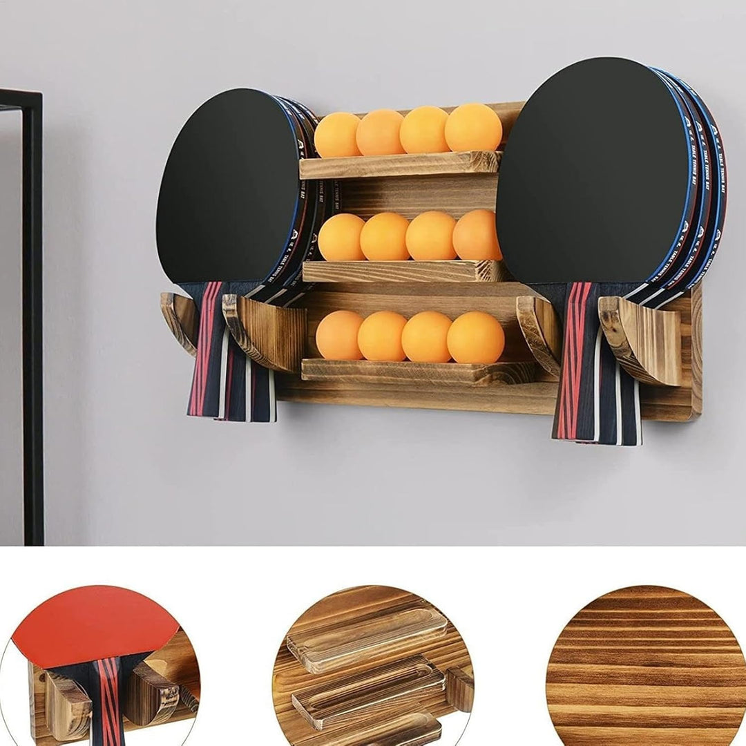 Platzsparender Tischtennishalter, grosses Fassungsvermögen, Schlägerdisplay und Aufbewahrung, kompak