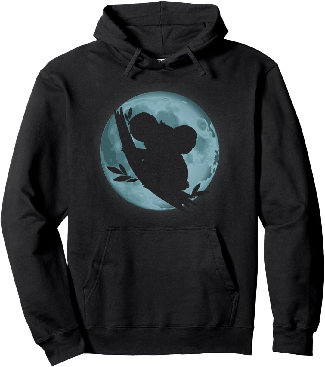 Koala Mond Silhouette Kunst Australisches Tier Pullover Hoodie