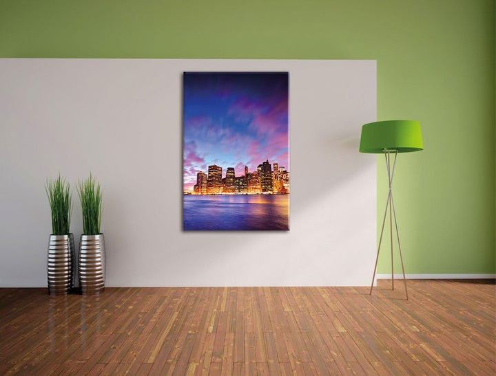Pixxprint Skyline New York - Blick vom Dach des Empire State Building, Format: 100x70 auf Leinwand,