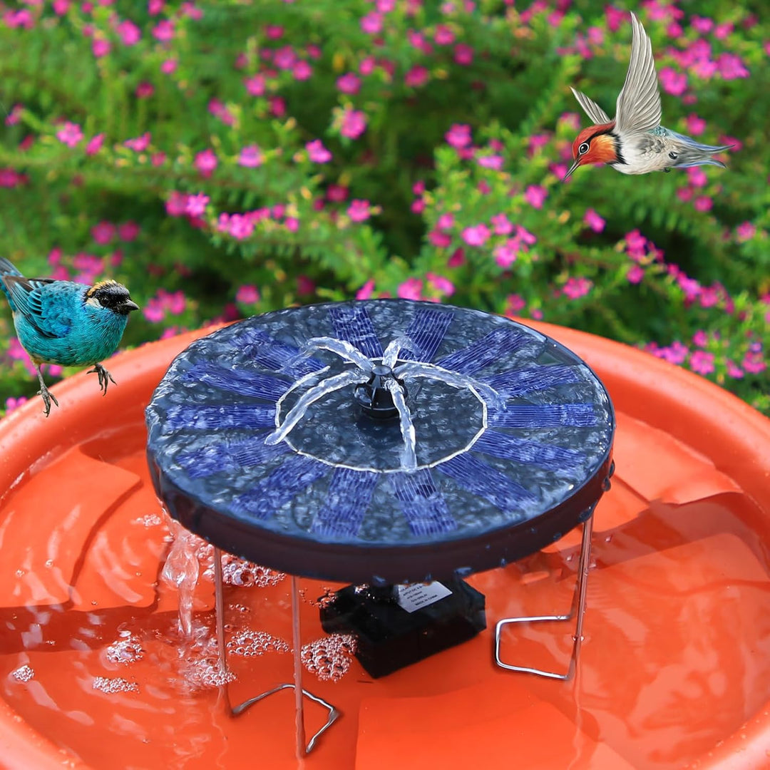 AISITIN Solarbrunnen für Draussen Verbesserter, Solar Springbrunnen für Aussen mit Rutschfestem Meta
