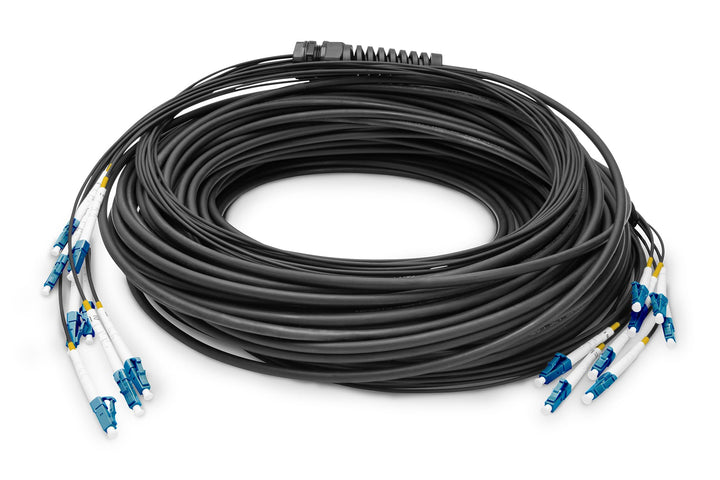 DIGITUS Breakout cable 8 Fiber SM G.657.A1 LC/UPC-LC/UPC universal Color black 100m OS2 - LC(UPC) /