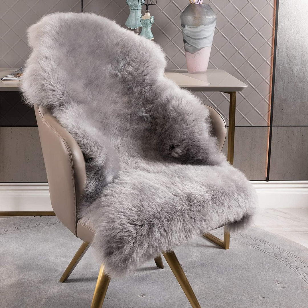 WOLTU Fellteppiche Schaffell, Kunstfell Lammfellimitat Teppich flauschig, Longhair Fell Optik, Dekof